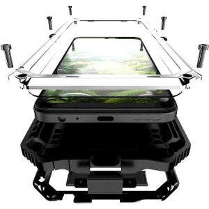 Lunivop for Motorola Moto G 2025/2026/ Moto G Play 2026 Case 6.7 Inch Metal Heavy Duty Phone Case Built-in Screen Protector Full Body Protective Dust Proof Military - Grade Rugged Silver