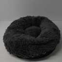 Cat Beds for Indoor Cats - Small Dog Bed Washable 24 inches, Anti Anxiety Round Fluffy Plush Faux Fur Pet Bed, Thick Bottom (Dark Grey, Large 24" L x 24" W)