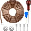 Norme 71 3/16 Sewing Machine Belt Leather Belt Treadle Parts with Hook Compatible with Singer/Jones Sewing Machine