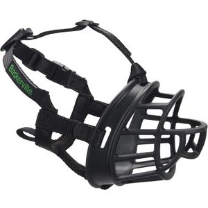 Baskerville ULTRA Muzzle - Patented Humane Design, Breathable, Dog can Pant and Drink, Adjustable, Padded, Training Muzzle for Medium-sized Dogs, Prevents Biting, Wildlife Scavenging (Size 3, Black)