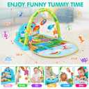 UMIKU Baby Gym Play Mats Baby Tummy Time Mat Musical Activity Center for Newborn Infant Piano Babies Play Mat Music & Light Newborn Infant Gifts for Babies 0-3 6 9 12 Months Dinosaur Style