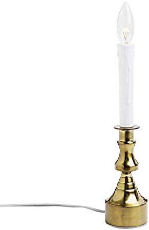 New Ideal Lights Dimmable Window Candle Electric with Multi Timer, Brass Metal Base Christmas Window Candles UL Listed 1 Set Packing 1 Extra Replacement Bulb