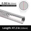 2 x Stainless Steel Exhaust Hose, Fuel Tank Diesel Gas Vent Hose Length 47.2 Inches Flexible Exhaust Tubing Diesel Heater Exhaust Pipe, 2.5cm/ 1 In Inner Diameter Air Heater Exhaust Pipe - 2PCS