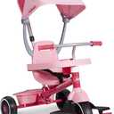 Radio Flyer Pedal & Push 4-in-1 Stroll 'N Trike, Pink Tricycle, Tricycle for Toddlers Age 1-5, Toddler Bike 