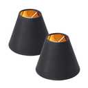 Modern Small Lamp Shade Set of 2 Linen Clip On Bulb Lampshade for Candelabra Bulbs Table Chandelier Wall Lamp Floor Lamps Chandelier, Black