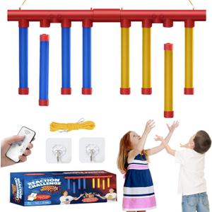Reflex Sticks Games Adjustable 3 Speed Hand-Eye Coordination & Reaction Training Toy, Drop Stick Challenge Family Game Adult Gift for Kids at Christmas Birthday (8 pcs Stick)