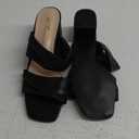 Summer Sandals for Women - 2 Inch Heeled, Chunky, Block Heel, Open Toe, Soft Straps, Comfortable, Casual, Walking Sandals - Black, Size 6