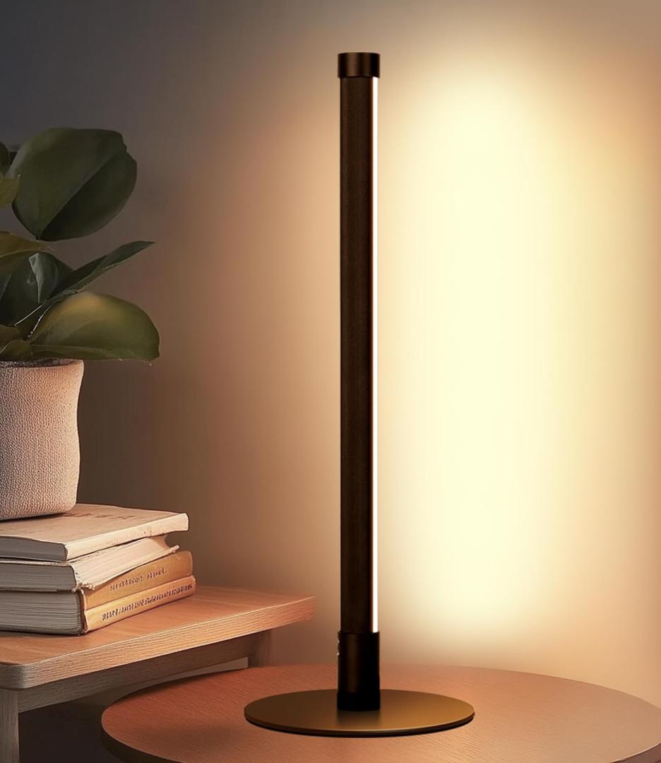 Upgraded LED Table Lamp, Stepless Dimmable Bedside Lamp with 3 Color Temperature, Modern Nightstand Lamp, Desk Lamp for Bedroom, Living Room, Corner, Gift, Metal Finish, Black