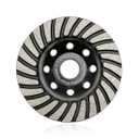 SHDIATOOL 4 Inch Turbo Row Diamond Grinding Cup Wheel for Concrete Granite Marble Masonry Brick Fits 7/8 Inch or 5/8 Inch Arbor