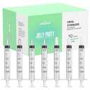 JOLLY PARTY 50 Pack 3ml Syringes with Caps, 3cc Syringe Needleless, Small Oral Syringe with Tip Cap Individually Wrapped for Scientific Labs, Liquid Measuring, Pet Feeding, Oil & Glue Dispenser