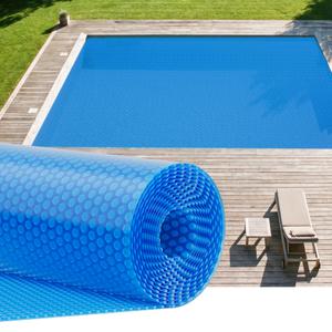 UIRWAY 16Mil Premium Solar Pool Cover 16 x 32 ft Blue Bubble Solar Blanket for Inground and Above Ground Pools Ultra Thick, Long-Lasting, High Heat Retention, UV Protection, Customizable Fit