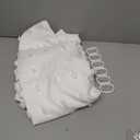 Extra Long Boho Farmhouse Shower Curtain Woven Fabric White Shower Curtain, 72 x 78 Tufted Pleat Floral Puffs Textured Modern Farmhouse Minimalist Shower Curtain Set with Hooks for Bathroom