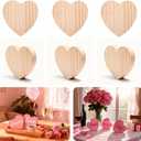 12 Pack Unfinished Pine Wood Hearts 4x4 Inch - DIY Craft Supplies for Valentines Day, Romantic Couple Gifts & Wedding Decor Blanks (Ideal for Painting & Wood Burning)