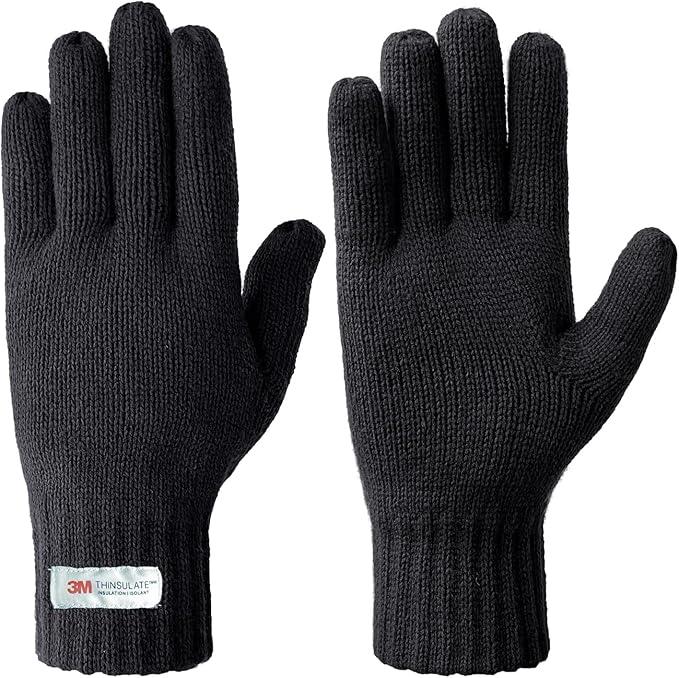 Men Winter Knit Warm Gloves with 3M Thinsulate Thermal Insulated Lining, XL