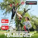 Ecarke Electric Pole Saw Compatible with Milwaukee 18V, 8 Inch Tree Trimmer Cutter, 16FT Max Total Reach, Cordless Chainsaw, 26ft/s Cutting Speed Pruner for Tree Trimming, Branch Pruning (Tool Only)