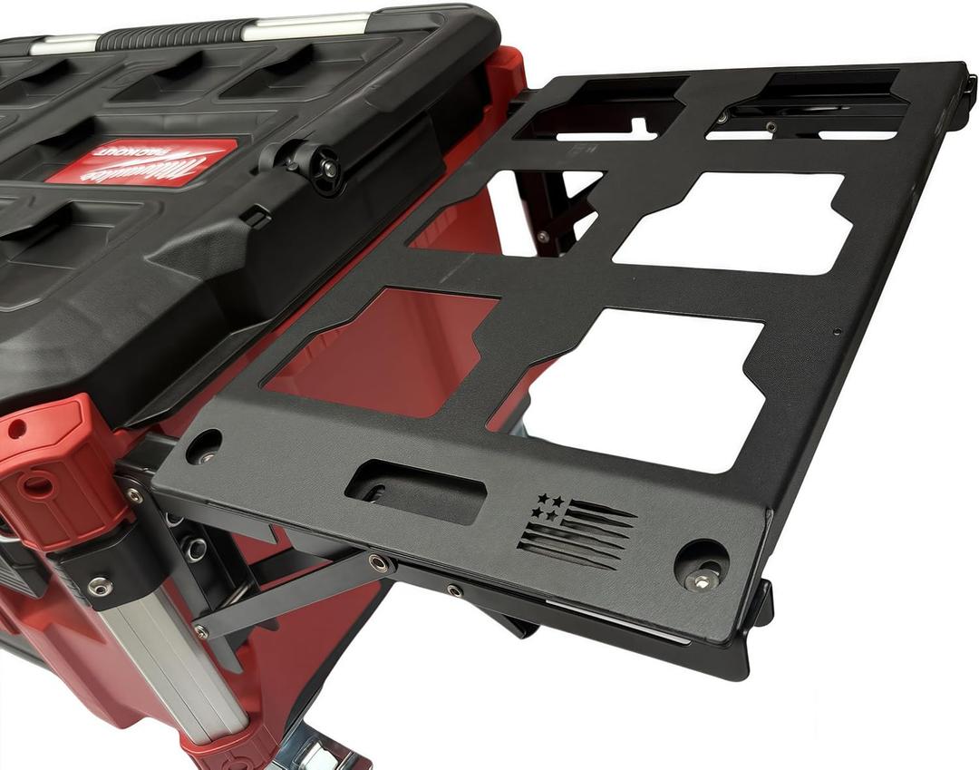 for Milwaukee Packout Compatible Foldable Side Mount Rack Heavy Duty Side Storage Organizer, Wall & Floor Installation, 100LB Capacity, Toolbox Accessory (black, 1)