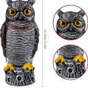 Hausse Fake Owl Decoy Bird Scarecrow Sculpture, 13.6 Inch Plastic Horned Owl Bird Deterrents, Garden Protectors, Nature Enemy Pest Repellent for Outdoor Garden Yard