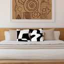 KEUSPI Black and White Throw Pillow Cover 24x24 Modern Abstract Neutral Art Pillow Cover Set of 2, Black White Abstarct Pillow Case Decor for Home Living Room Couch