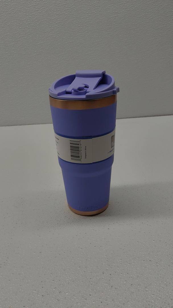 Volhoply 13 oz Stainless Steel Insulated Travel Coffee Mug with Fip Lid Bulk 1 Pack,Reusable Double Wall Vacuum Metal Coffee Cup,Portable Leak Proof Thermal Tumbler for Hot & Cold Drinks(Purple,1)