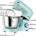 Aucma Stand Mixer,6.5QT 660W 6-Speed Tilt-Head Food Mixer, Kitchen Electric Mixer with Dough Hook, Wire Whip & Beater (Blue, 6.5QT)