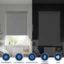 100% Blackout Roller Shades Cordless Blinds for Indoor Windows,Free-Stop Window Shades Pull Down,Thermal Insulated Fabric UV Protection,Blackout Window Guard Blinds for Home,Office,Grey,35" W x 72" H