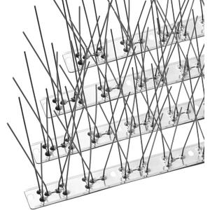 OFFO Bird Spikes with Stainless Steel Base, Durable Bird Spikes Arrow Pigeon Spikes Fence Kit for Keeping Small Bird, Crows and Woodpeckers Away, Covers 3.4 Feet(1.04m)