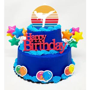2 x Martial Arts Karate Taekwando Judo Themed 7 Piece Birthday Cake Topper Set (Unique Design)