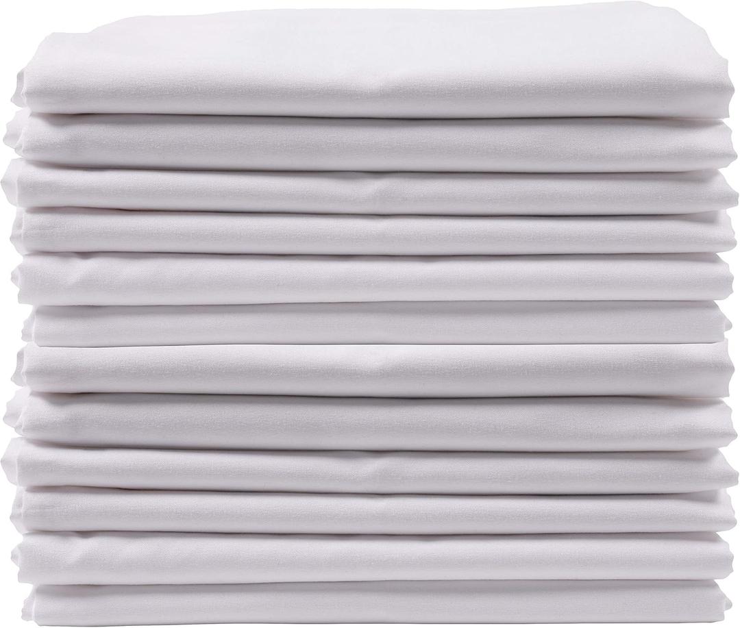 KAF Home Brushed Microfiber Pillow Cases Bulk Pack, Control Allergies and Ensure Sound Sleep, Set of 12, White