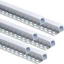 Besseto Plaster-in LED Channel 6 Pack 3.3FT/1 Meter Trim Edge Tile LED Strip Aluminum Channel, Trimless Recessed Drywall Aluminum LED Profile with Milky Diffuser and End Caps