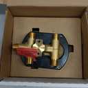 Delta Modern 14 Series Round Rain Shower System Faucet Set, Rainfall Brushed Gold Shower Head and Handle Set, Valve Trim Kit, 10 Inch, Champagne Bronze 342702-CZ