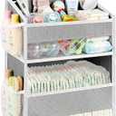 Hanging Diaper Organizer, 2 Tier Hanging Diaper Caddy, Holds 90+ Diapers
Durable Diaper Organizer for Changing Table,Cribs,Car,Playard or Wall & Nursery Organization, 4 Mesh Pockets, Won't Deform