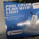 Pool Cover Pump with Lights, Above Ground Sump Pump Submersible, Sump Pumps for Pool Draining, Water Removal Pumps with 16ft Drainage Hose & 25 ft Extra Long Power Cord,850 GPH,4 Adapters-Navy Blue