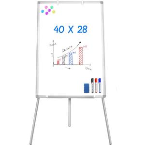 Easel Whiteboard - Magnetic Portable Dry Erase 40 x 28 Tripod Height Adjustable, Flipchart Easel Stand White Board for Office (40x28 White)