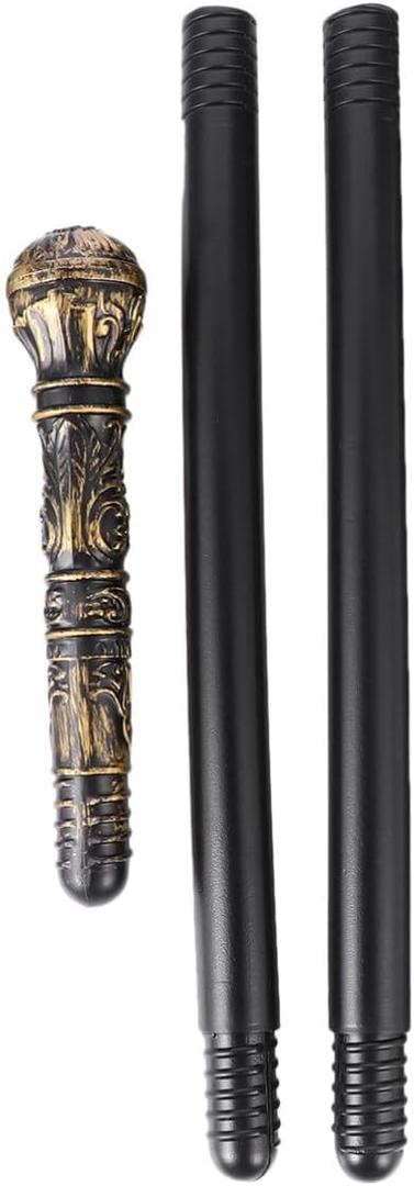 Healifty 3Pcs Halloween Walking Cane, 30in Cosplay Walking Cane, Halloween Party Theme Party Supplies, Halloween King Queen (31in)