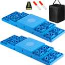 RV Leveling Blocks - 12 Pack Heavy Duty Camper Leveling Blocks with Handbag and T-Shaped Bubble Level - Anti-Slip Design Stabilizer Jack Pads for Camper Travel Trailer