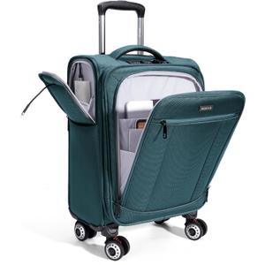 ECOHUB Carry On Luggage Airline Approved, 21 Inch Height Softside Carry On Suitcase with Spring Shock-Absorbing Spinner Wheels, Lightweight Travel Luggage with TSA Lock, Fits 22x14x9 Carry-On Bag
