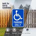 SmartSign Basics Handicap Parking Sign | 12" x 18" Engineer Grade Reflective 120 mil ACM, Reserved Parking Signs for Handicapped Only, Made in USA
