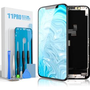 Premium Screen Replacement for iPhone 11 Pro (5.8 inch) LCD Front Panel 3D Touch Digitizer Full Assembly Includes Repair Tools and Screen Protector, Compatitable Model A2160, A2217, A2215