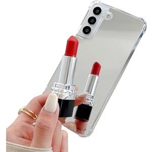 Doowear for Galaxy S24 Bright Reflection Luxury Makeup Mirror Case for Girls Women TPU Bumper+Shockproof Hard PC Back Protective Cover Phone Case for Samsung Galaxy S24 5G-Silver