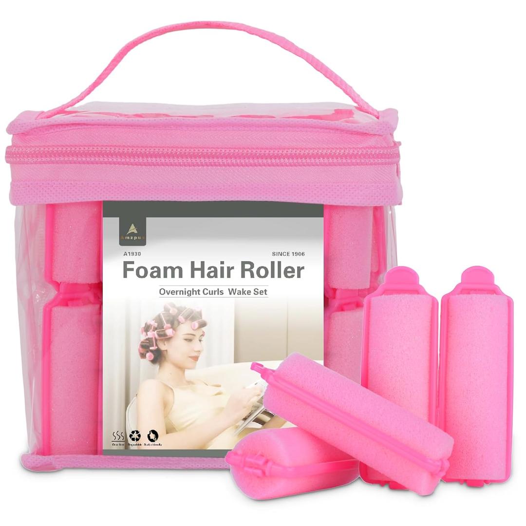 60 Pieces Foam Sponge Hair Rollers - Hair Styling Curlers for Hair Curls (2.8x0.79inch, Pink)
