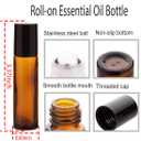 12 Pack 10ml Essential Oil Roller Bottles, with Stainless Steel Roller Balls, 10ml Amber Glass Roll on Bottles for Essential Oils, 1 Extra Roller Ball, 12 Labels, 1 Openers, 2 Droppers Included