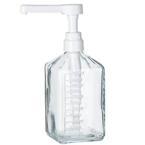 Uceoo Coffee Syrup Dispenser, Glass Syrup Bottle With Plastic Pump, 37 Oz Large Capacity Square Syrup Pump Dispensers for Coffee Bar, Simple Clear Pump Bottle for Honey, Condiments, Salad Dressings