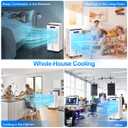 Portable Air Conditioners, 3-in-1 AC Cooling Fan 3 modes 3-Speed with Remote Control & 4 Ice Boxes, Evaporative Air Cooler with 8L Tank for 20H Cooling, for Home, Bedroom, Kitchen, Living Room (White)