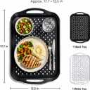 Extra Large Non-Slip Serving Trays with Handles, 2-Pack, 17.7 x 12.5 in