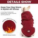 BINGPET Dog Hoodie for Large Medium Small Dogs, Sherpa Hooded Dog Sweater with Pocket Leash Hole for Boy Girl Dogs,Soft Warm Fleece Dog Winter Clothes Cold Weather Coats Jacket for Puppy Sweatshirt,L