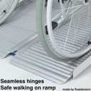 Ruedamann 5 FT Portable Wheelchair Ramp, Sturdy Non-Slip Aluminum Wheelchair Ramp with Upgraded Hinge, Aluminum Folding Ramp for Doorways, Ramp for Wheelchairs, Scooters, Steps, Stairs, Pets