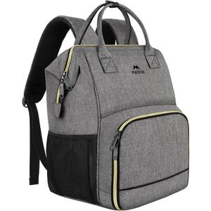 MATEIN Lunch Backpack for Men Women, 17 Inch Large Insulated Cooler Backpack with USB Charging Port, Water Resistant Lunch Box Back Pack Travel Laptop for Men Work Picnic College Nurse, Grey