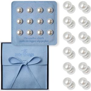 Maplefield The Little Things Double-Sided Pearl Veil Weights  12 Magnetic Non-Damaging Bridal Accessories and Bride Presents for Securing Long Wedding Trains at Outdoor Ceremonies