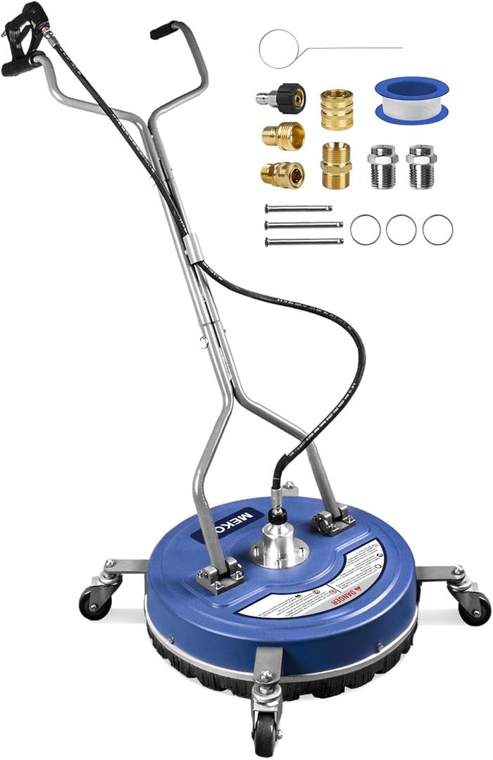 Pressure Washer Surface Cleaner 20'', 4500PSI Power Washer Surface Cleaner Attachment with Wheels, Pressure Washer Accessory for Driveway Sidewalk Curb Deck Patio Cleaning, 3/8'' Quick-Connect (Serenity)
