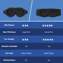 ALASKA BEAR Sleep Mask for Side Sleepers Patented Design, Cup-Shaped and Extra-Soft, 100 Blackout Eye Mask Shades Cover for Men and Women Home or Travel, Machine Washable, Black